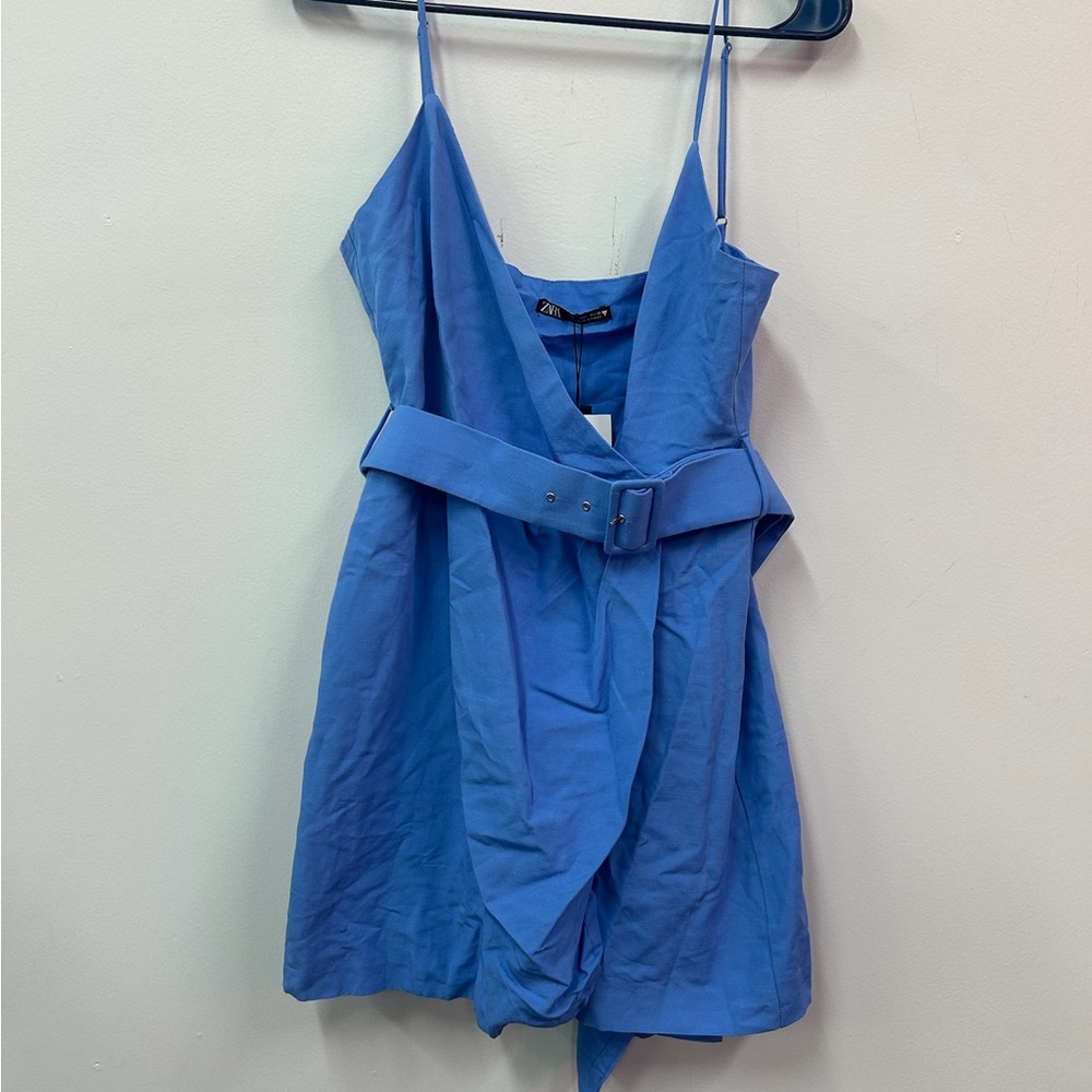 Zara Blue Sleeveless Dress Size Large